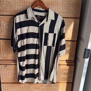 Striped Black and Tan Men's Shirt